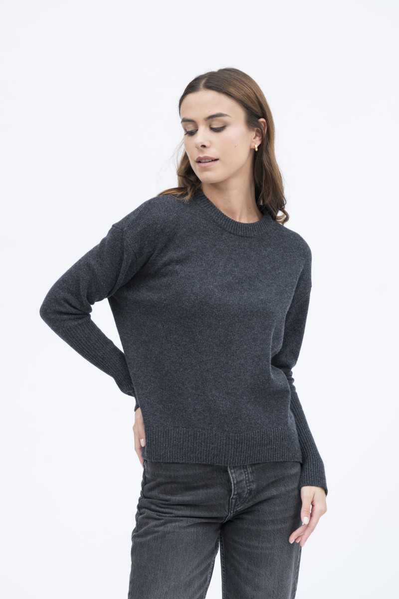 Majestic Filatures | Pullover girocollo maniche lunghe in 100% lana merinos