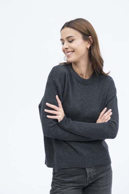 Majestic Filatures | Pullover girocollo maniche lunghe in 100% lana merinos