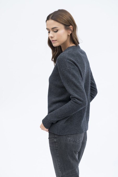 Majestic Filatures | Pullover girocollo maniche lunghe in 100% lana merinos