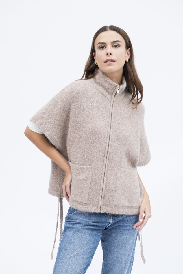 Majestic Filatures | Cappa over con zip in alpaca
