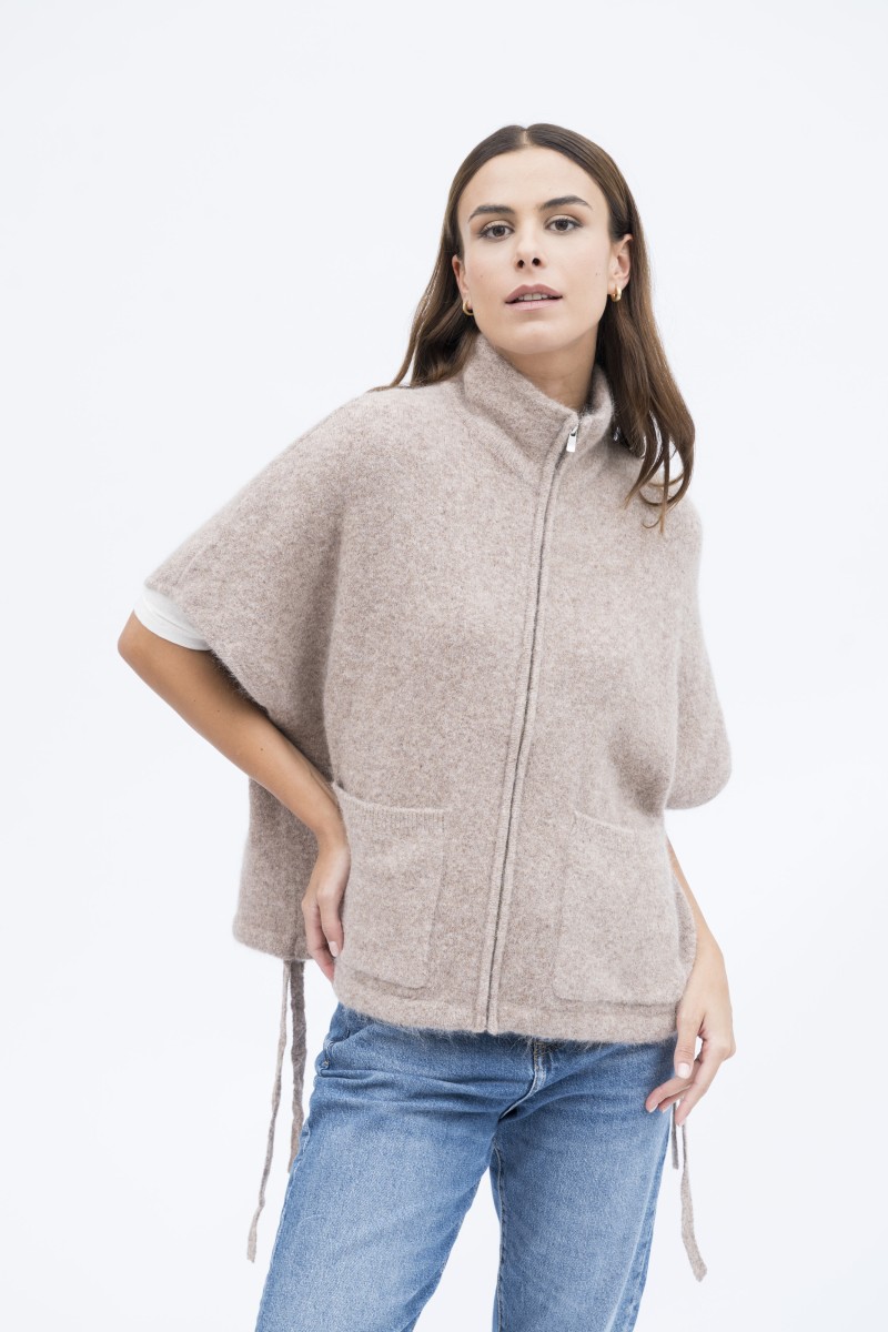 Majestic Filatures | Cappa over con zip in alpaca