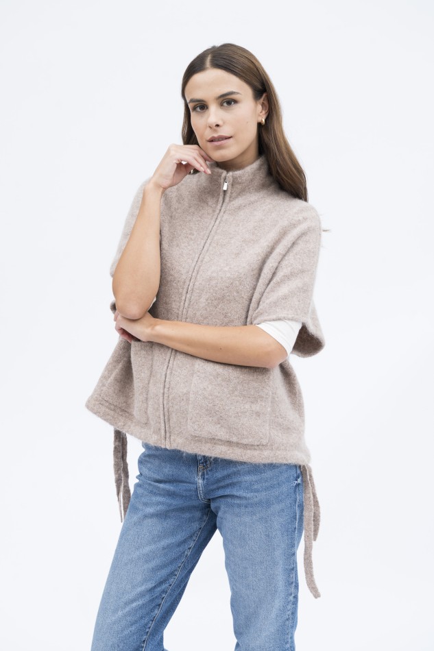 Majestic Filatures | Cappa over con zip in alpaca 2