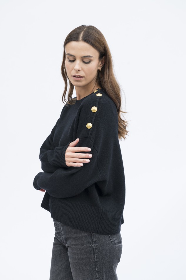 Majestic Filatures | Pullover girocollo in lana e cashmere 2