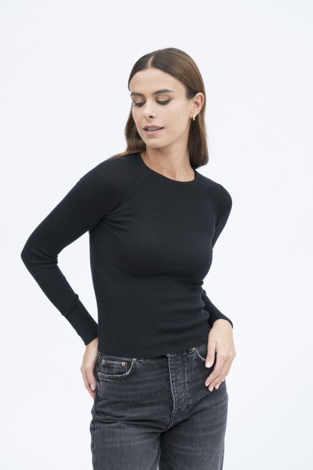 Majestic Filatures | Pullover girocollo in lana e seta