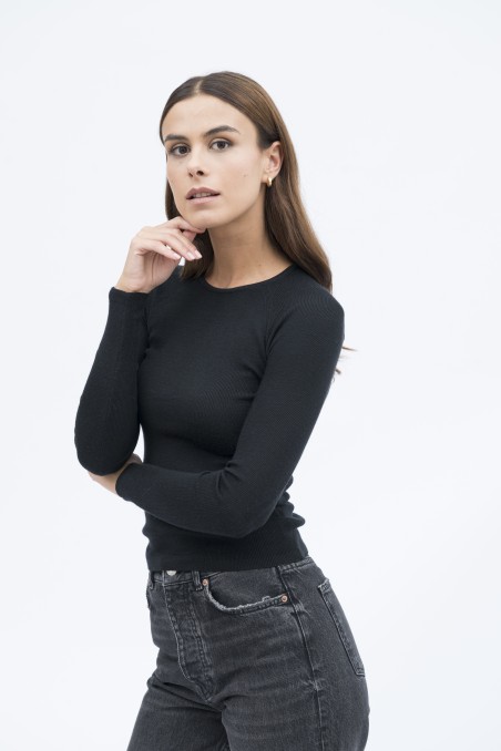 Majestic Filatures | Pullover girocollo in lana e seta