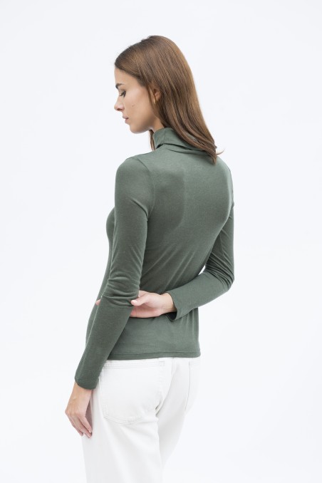 Majestic Filatures | T-shirt con collo alto manica lunga