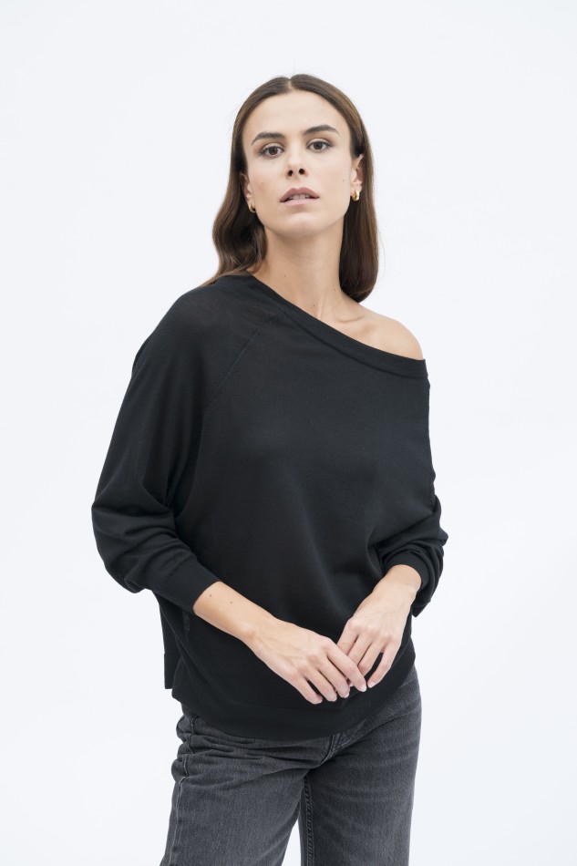 Majestic Filatures | Pullover girocollo spalla scesa