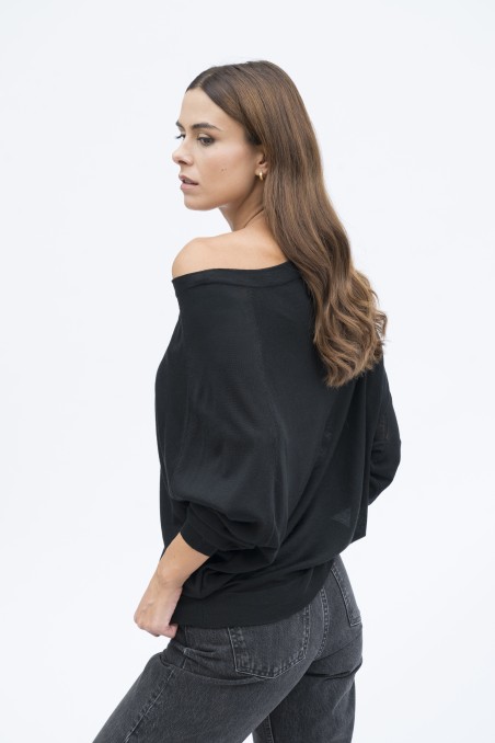 Majestic Filatures | Pullover girocollo spalla scesa